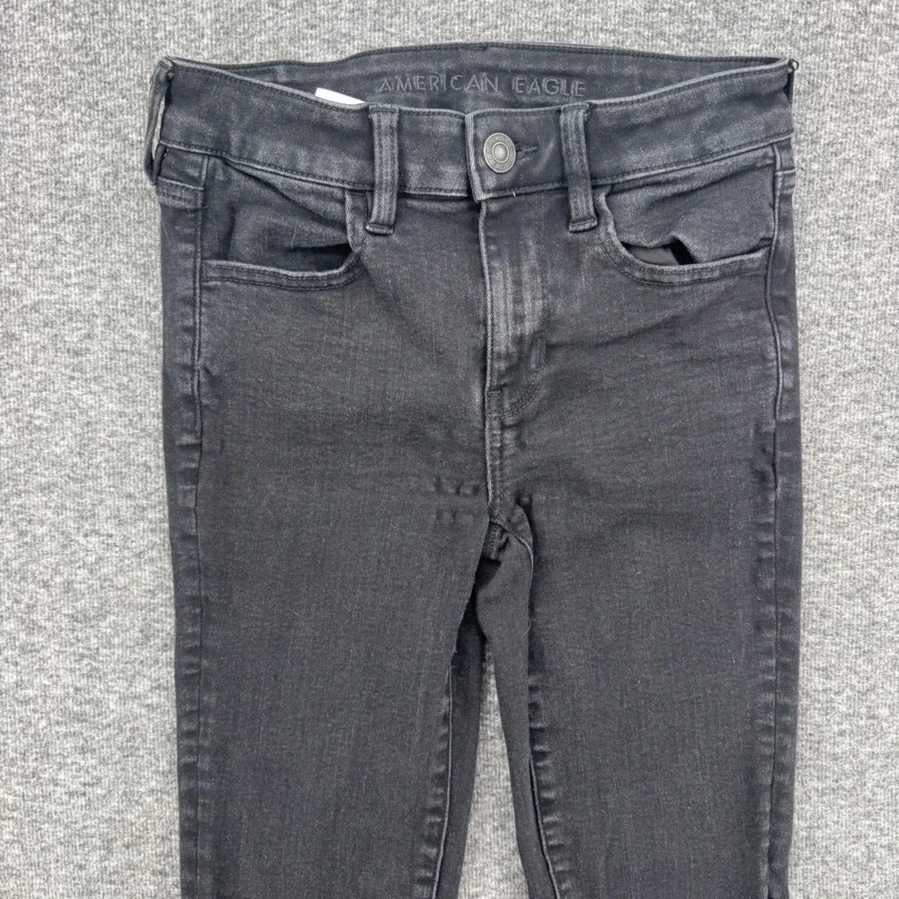 American Eagle Womens Ne(x)t Level Stretch High Rise Jegging Jeans  Black 2R‎
